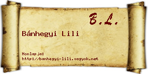 Bánhegyi Lili névjegykártya