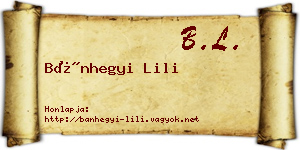 Bánhegyi Lili névjegykártya